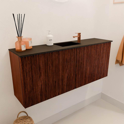 Mondiaz JOYA 100cm toiletmeubel - kleur Ruby - Wastafel FAYE positie Midden 1 kraangat kleur Urban.