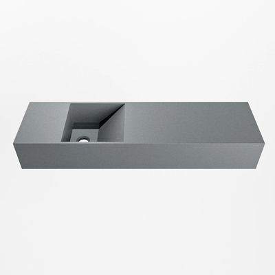 Mondiaz TYNE Lave-mains - 80x23x12cm - vasque à gauche - sans trous de robinet - solid surface - Plata