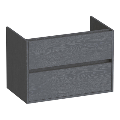 BRAUER Adore meuble sous-lavabo - 80x46x55cm - 2 tiroirs à fermeture douce - sans poignée - 1 découpe pour siphon - Timber Grey