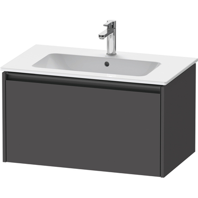 Duravit Ketho.2 Wastafelonderbouwkast - met 1 lade - 81x48x44cm - met greep antraciet - grafiet mat
