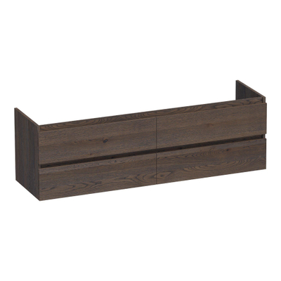 BRAUER Solution Meuble sous vasque 160x45.5x50cm 4 tiroirs Black Oak