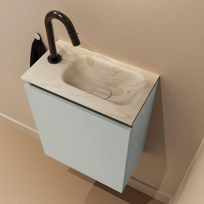 MONDIAZ TURE-DLUX 40cm toiletmeubel Greey. EDEN wastafel Ostra positie rechts. Met 1 kraangat.