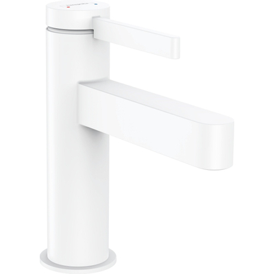 Hansgrohe Finoris wastafelkraan - model 100 - opbouw - 1-gats - met trekwaste - mat wit