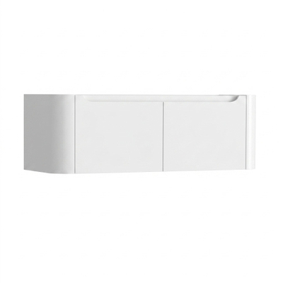 H&R badmeubelen Juice Meuble sous-vasque - 120x45x40cm - coins arrondis - 2 tiroirs - poignée intégrée - blanc mat