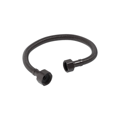 MAY Accessoires Flexible de raccordement pour robinet de lave-mains 30cm G1/2 x G3/8 Noir carbone brossé PVD