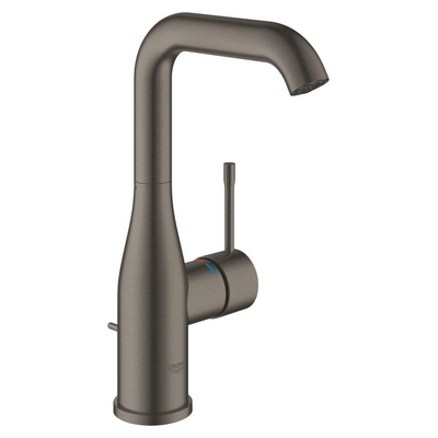 GROHE Essence Robinet de lavabo sur pied - bec 12,7 cm - taille L - bec haut pivotant - vidage - graphite brossé foncé