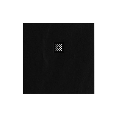 BRAUER Relievo Crag Douchebak - 90x90cm - antislip - antibacterieel - mineraalmarmer - mat zwart