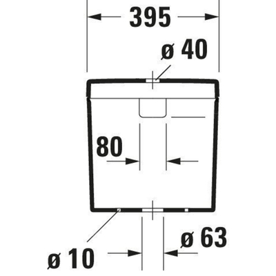 Duravit HappyD 2 réservoir WC attenant + partie intérieure avec évacuation verticale gauche 4.5/3L double chasse avec Wondergliss blanc