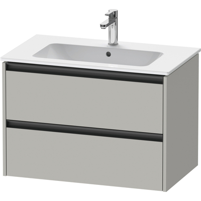 Duravit Ketho.2 Wastafelonderbouwkast - met 2 laden - 81x48x55cm - met grepen antraciet - betongrijs mat