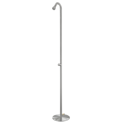 FugaFlow Eccelente Douche extérieure mobile en verre - AISI 316 - raccord pour tuyau de jardin - PVD - Acier inoxydable brossé