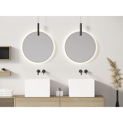 LoooX Mirror collection spiegel – Ø60 cm – indirecte LED rondom – Zwart mat