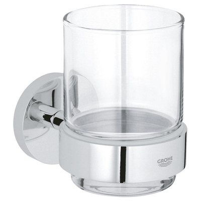 GROHE Essentials Bekerhouder - 10.6x9.9cm - met glas - chroom