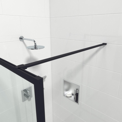 Marenza Bellini Inloopdouche - 110x200cm - veiligheidsglas - helder glas - frame rondom - anti kalk - mat zwart