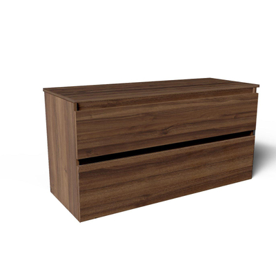 Saniclass Vita Badkameronderkast - 120cm - 2 lades - greeploos - noten