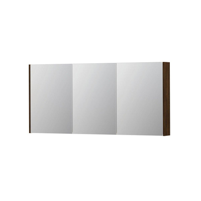 INK SPK2 spiegelkast – 160x74x14 cm – 3 deuren, dubbelzijdige spiegeldeuren – Koper eiken