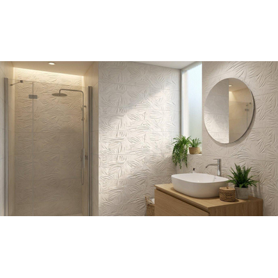 ÉCHANTILLON Terravito Elzino Carrelage murale - 25x75cm - rectifié - Aspect pierre naturelle - Blanc mat (blanc)