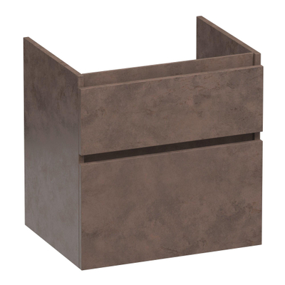 BRAUER Delight Meuble sous vasque - 60x60x45.5cm - 2 tiroirs softclose - poignée intégrée - 1 découpe pour siphon - Erosion (bois)