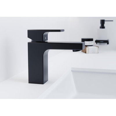 Hansgrohe Vernis wastafelkraan 110 met waste mat zwart