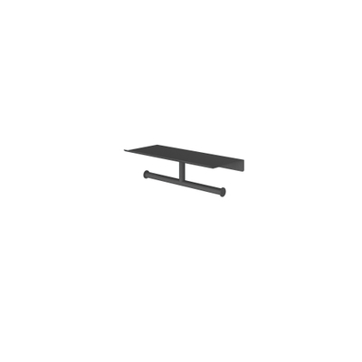 Hotbath &MORE Dubbele Rolhouder - voor planchet serie - PVD - geborsteld zwart