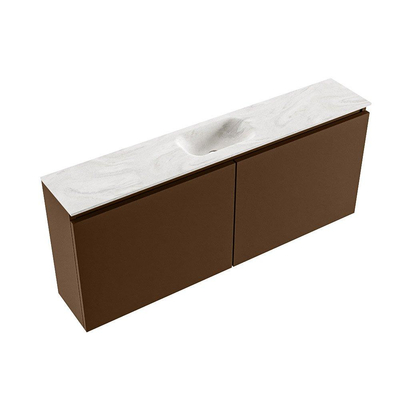 MONDIAZ TURE-DLUX meuble WC 120 cm Rust. EDEN lavabo Ostra position milieu. Avec 1 trou de robinet.