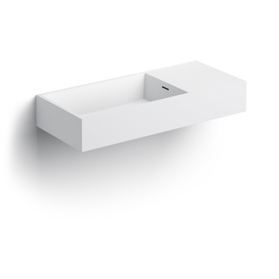 Clou Wash Me lavabo 75x32cm trous de robinetterie pré-percés aluite Blanc mat