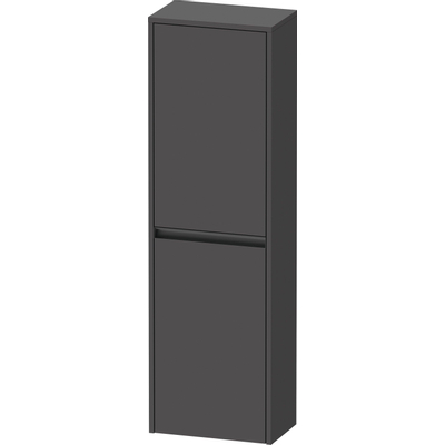 Duravit Ketho.2 Armoire mi-haute 40x24x132cm 2 Portes battantes à gauche Panneau de particules Graphite Mat