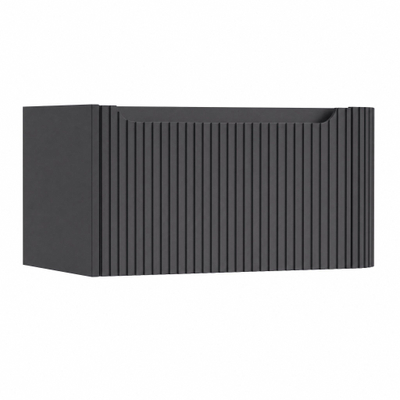H&R Badmeubelen Juice Wastafelonderkast - 80x45x40cm - rechterhoek afgerond - 3D-front - 1 lade - geïntegreerde greep - dark blue