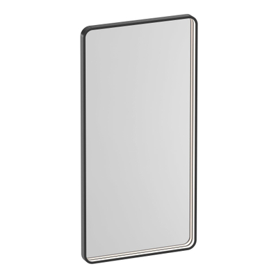 Miroir BRAUER Sapphire 100 rectangulaire arrondi cadre gunmetal avec éclairage LED direct avec fonction de variation et de couleur et télécommande