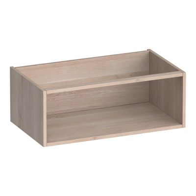 BRAUER Flourish zijkast - 80x30x45.5cm - met 1 opbergvak lamellen eiken wit