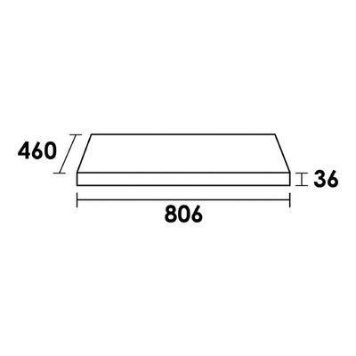 BRAUER MFC Wastafelblad - 80x46x4cm - zonder kraangat - MFC - Birch