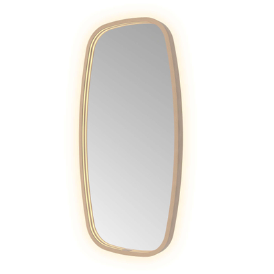 Hotbath &MORE Spiegel in aluminium frame / contour - 40x80cm - inclusief direct & indirect LED - spiegelverwarming - color changing - dimbaar - dottless - met afstandsbediening - PVD - geborsteld koper