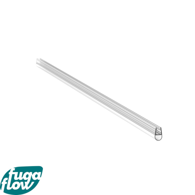FugaFlow Efficiente Acces profil d'étanchéité convexe/bande anti-fuite/barrière d'eau - 200cm - à raccourcir - pour verre de 6mm - universel - transparent