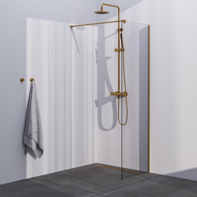 Brauer Gold Season Douche à l'italienne - 60x200cm - verre clair - Doré