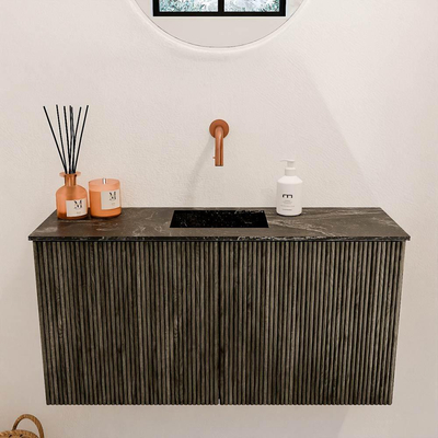 Mondiaz JOYA-DLUX 80cm toiletmeubel - kleur Shadow - Wastafel FAYE positie Midden Zonder kraangat kleur Lava.