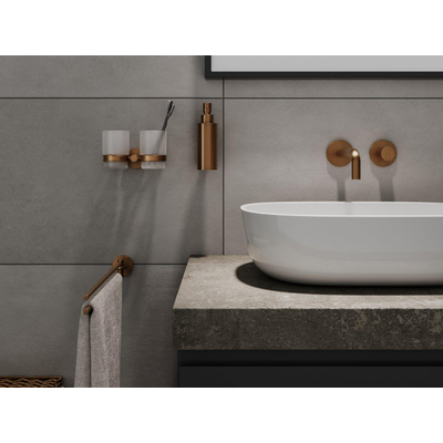 Haceka Kosmos Porte-serviettes - 46cm - double - pivotant - cuivre brossé