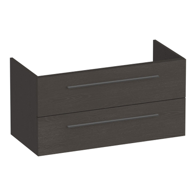 BRAUER Trust meuble sous-lavabo 100 sans poignées rapportées 2 tiroirs à fermeture douce et 1 découpe pour siphon - Timber Anthracite