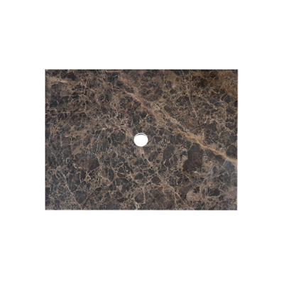 Saniclass Dark Emperador plan sous vasque - 60x46cm - sans trous de robinet - 1 découpe pour le siphon - pierre naturelle marbrée