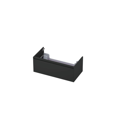 INK Wastafelonderkast - 90x45x35cm - 1 lade - greeploos - MDF lak - Antraciet mat