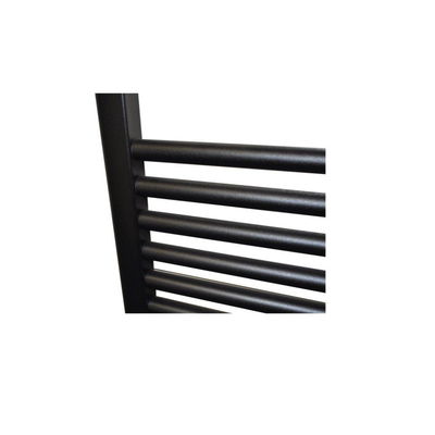 Sanicare HPW Radiateur électrique - 111,8x45cm - 596W - wifi - thermostat - argent - en bas à droite - noir mat