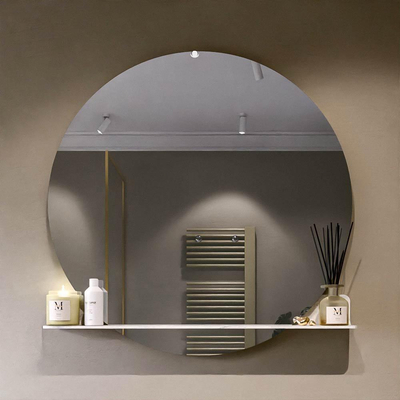 Miroir de salle de bain Mondiaz SPOT - rond 110cm - plan de miroir - couleur Opalo