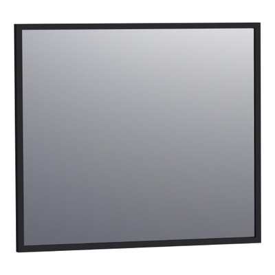 Saniclass Silhouette spiegel 80x70cm zonder verlichting rechthoek zwart met verlichting SHOWROOMMODEL