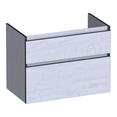 BRAUER Delight Edge meuble sous lavabo 80 2 tiroirs softclose - sans poignée - 1 découpe pour le siphon - Forest Seashell