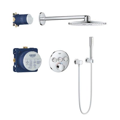Grohe SmartControl ensemble de douche pluie encastré – thermostatique – douche de tête ronde Ø 31 cm – douchette bâton 3 jets – chrome