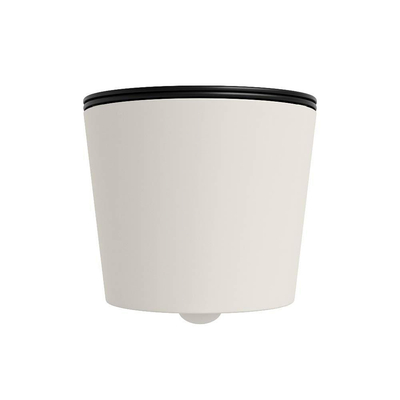 Mondiaz LAVIE WC suspendu – sans bride – 36 x 53 cm – avec abattant softclose – Linen (blanc cassé), abattant Urban (noir)