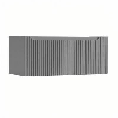 H&R Badmeubelen Juice Wastafelonderkast - 100x45x40cm - rechterhoek afgerond - 3D-front - 1 lade - geïntegreerde greep - stone grey mat