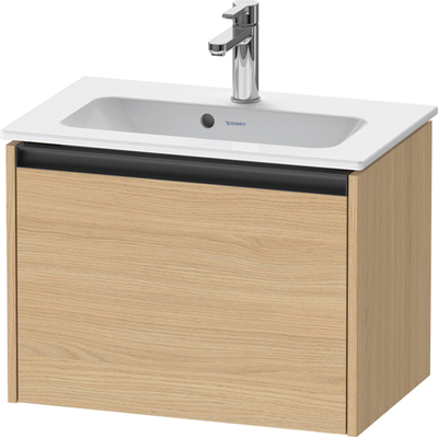 Duravit Ketho.2 Wastafelonderbouwkast - met 1 lade - 61x39x44cm - met greep antraciet - natuur eiken mat