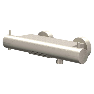 IVY Bond Mitigeur de baignoire thermostatique apparent - Cooltouch - bec cascade - Nickel brossé PVD