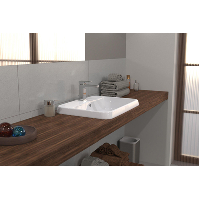 Villeroy & boch architectura lavabo encastré 60x45x17cm rectangle 1 trou pour robinet avec trou de trop-plein céramique blanche alpin brillante