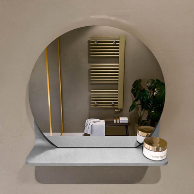 Mondiaz SPOT Badkamerspiegel - rond 40cm - spiegelplanchet - kleur Plata
