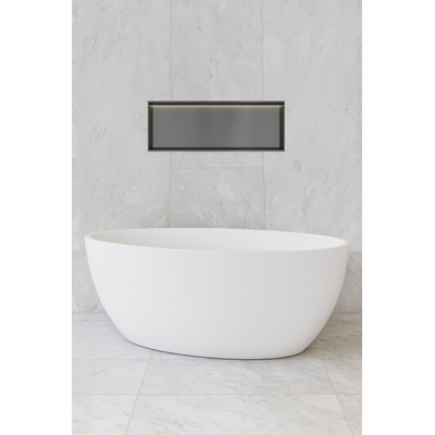 Hotbath &MORE Inbouwbox of inbouwnis - 30x80x10 - met LED - IP44 - PVD - geborsteld gunmetal (antraciet)